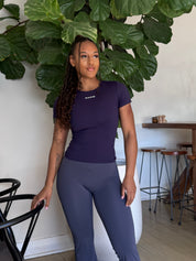 AURA SHORT SLEEVE COMPRESSION TOP - NAVY