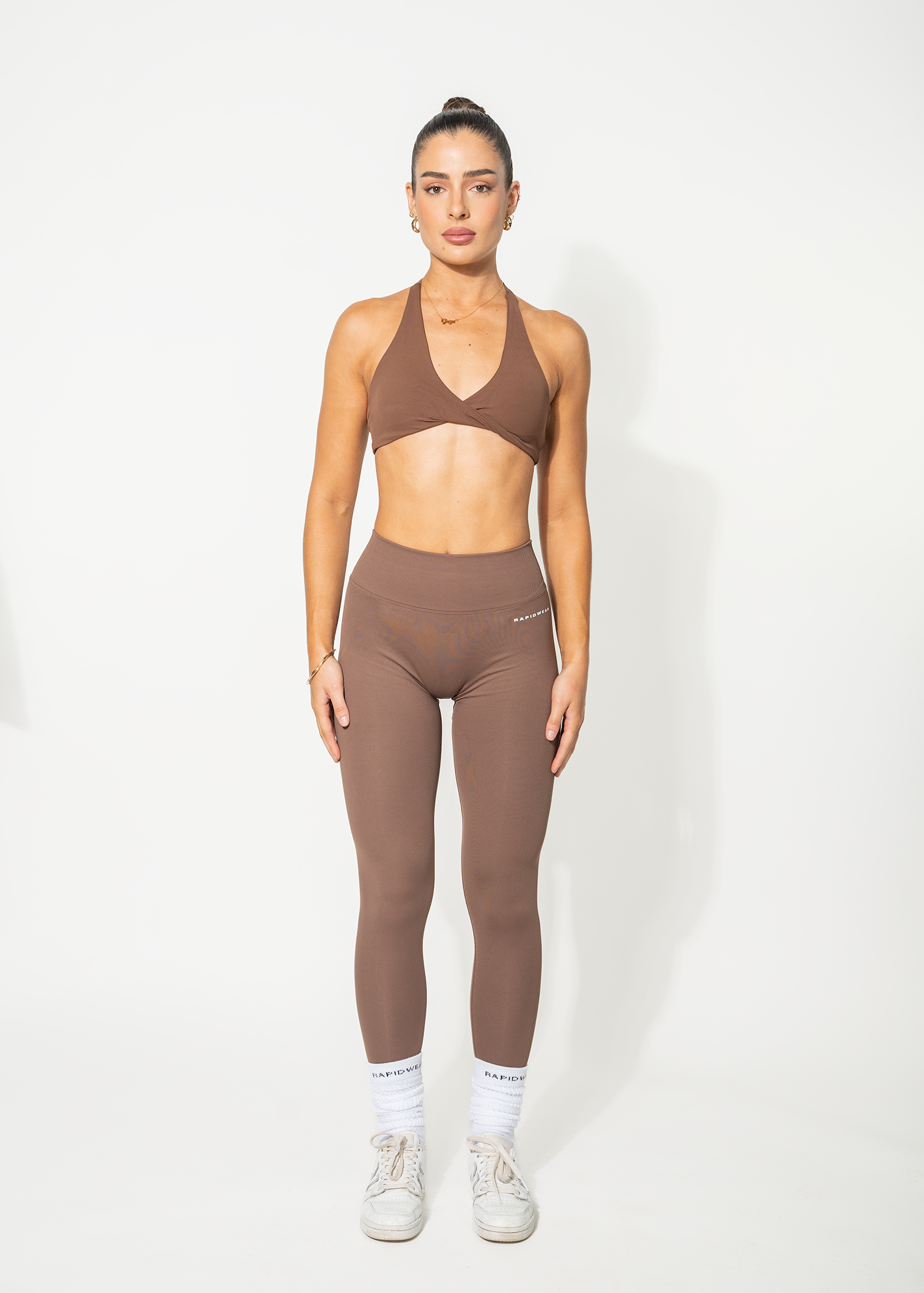 V SCULPT SCRUNCH LEGGINGS - BROWN