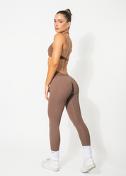 V SCULPT SCRUNCH LEGGINGS - BROWN