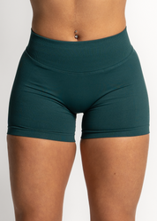 SCULPT SCRUNCH BUM SHORTS - FOREST GREEN