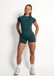 SCULPT FITTED TEE - FOREST GREEN