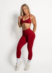 SCULPT SCRUNCH BUM LEGGINGS - BURGUNDY