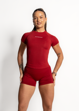 SCULPT FITTED TEE - BURGUNDY