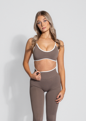CONTOUR SEAMLESS SPORTS BRA - BROWN