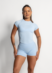 SCULPT FITTED TEE - ICE BLUE
