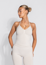 BALANCE FITTED HALTER TOP - MIST