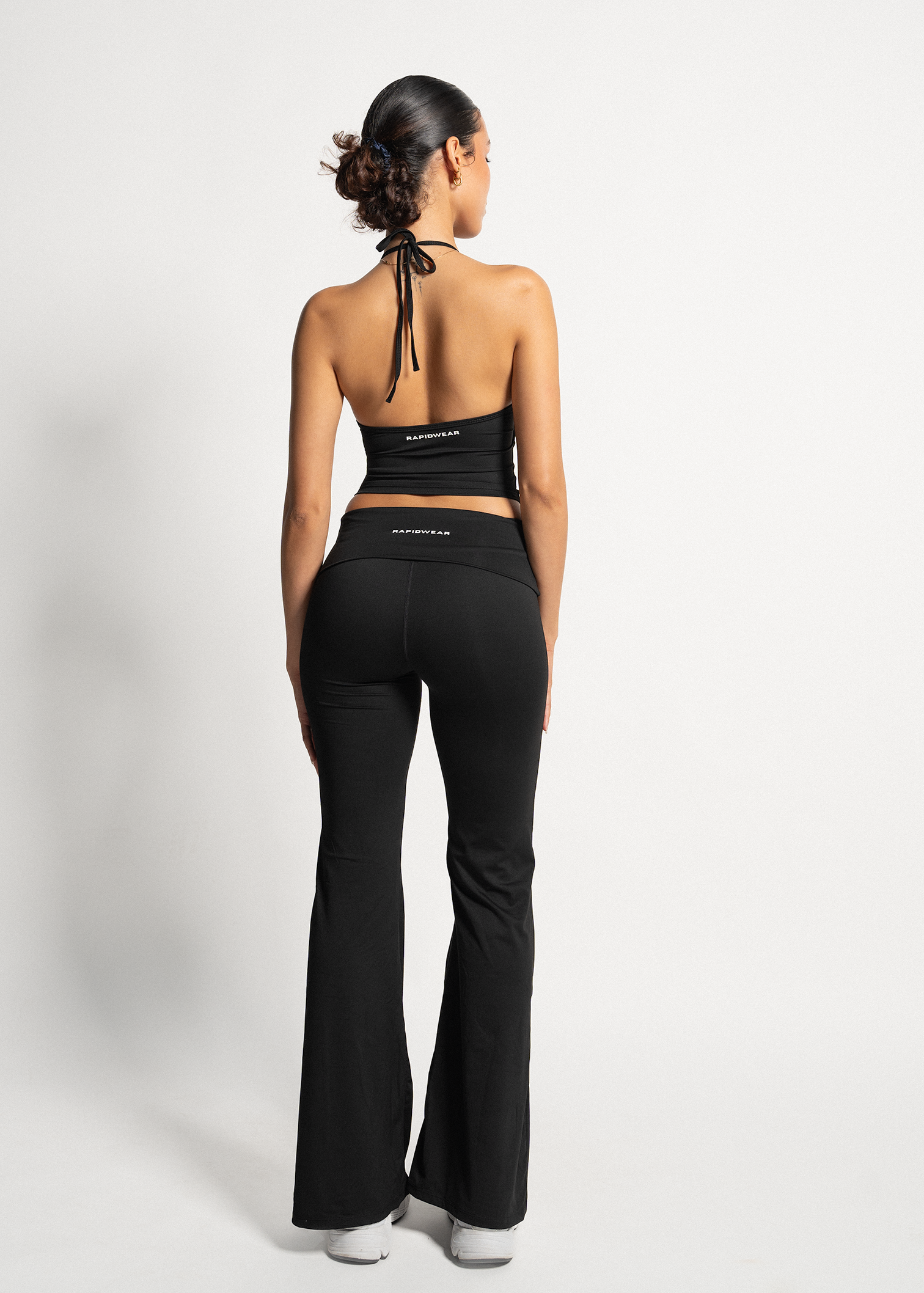 LUXE COMFORT FOLD OVER FLARES - BLACK