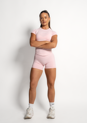 SCULPT SCRUNCH BUM SHORTS - SOFT PINK