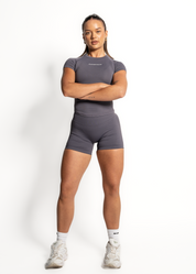 SCULPT SCRUNCH BUM SHORTS - ASH GREY
