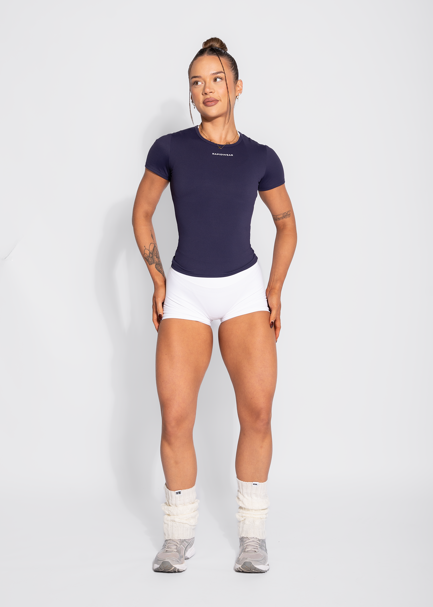 FORM FITTED TEE - NAVY BLUE