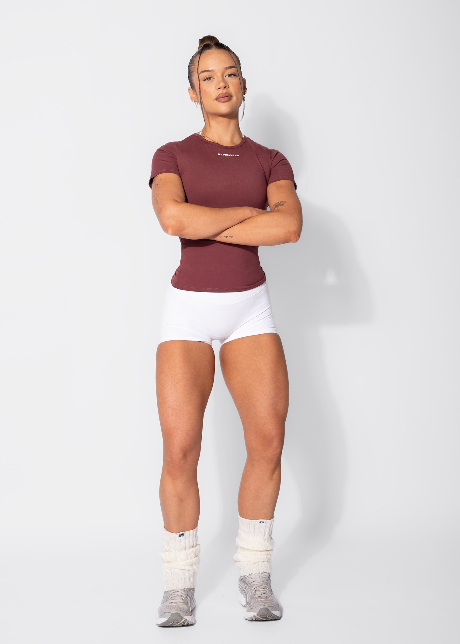 FORM FITTED TEE - BURGUNDY