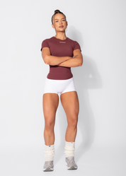 FORM FITTED TEE - BURGUNDY