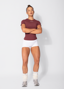 FORM FITTED TEE - BURGUNDY