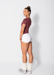 FORM FITTED TEE - BURGUNDY