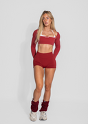 LUNA LONG SLEEVE CROP - BURGUNDY
