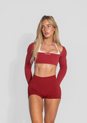 LUNA LONG SLEEVE CROP - BURGUNDY