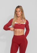 LUNA LONG SLEEVE CROP - BURGUNDY