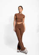 FAYE FITTED T- BROWN