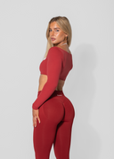 LUNA LONG SLEEVE CROP - BURGUNDY