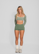 LUNA LONG SLEEVE CROP - PISTACHIO