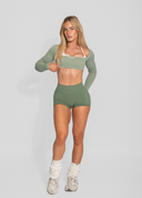 LUNA LONG SLEEVE CROP - PISTACHIO