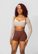 LUNA LONG SLEEVE CROP - BEIGE