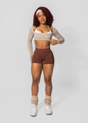LUNA LONG SLEEVE CROP - BEIGE