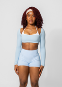 LUNA LONG SLEEVE CROP - BABY BLUE