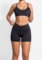 FAYE V-CUT SHORTS- BLACK