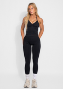 BALANCE FITTED HALTER TOP - BLACK