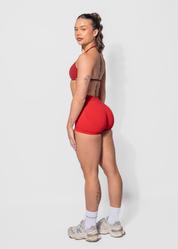 ELEVATE V-SCRUNCH BUM SHORTS - RED