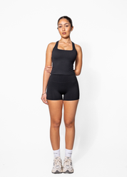 FAYE HIGH WAISTED SHORTS- BLACK