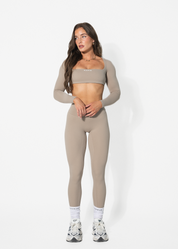 CLEO SCRUNCH LEGGINGS - BEIGE