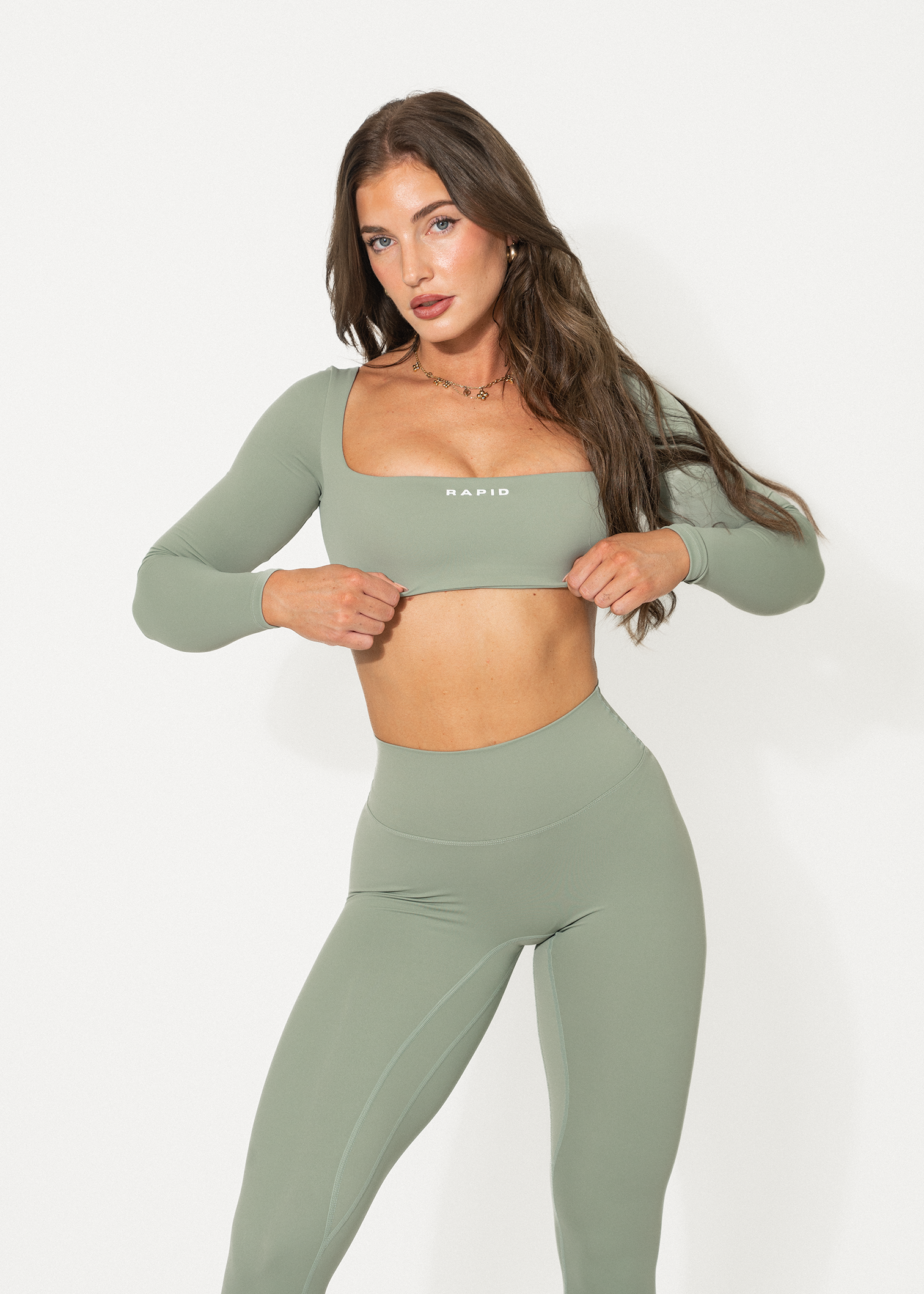 CLEO SCOOP LONG SLEEVE - GREEN