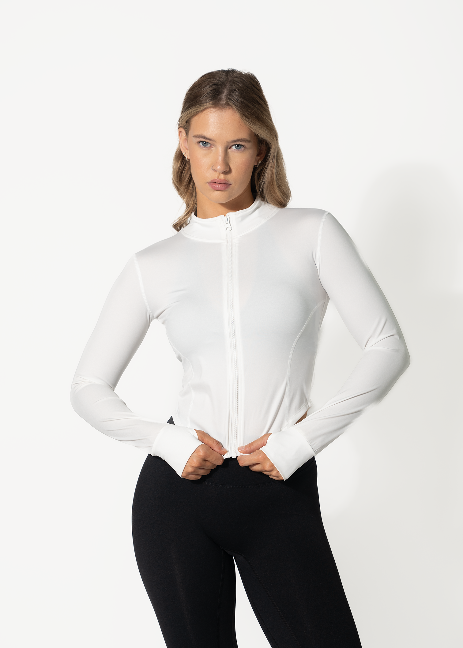 SHAPE WEAR ZIP UP JACKET - WHITE