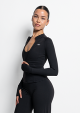 FLOW SILHOUETTE ZIP-UP JACKET - BLACK