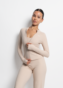 FLOW SILHOUETTE ZIP-UP JACKET - BEIGE
