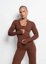 FLOW SILHOUETTE ZIP-UP JACKET - ESSPRESSO