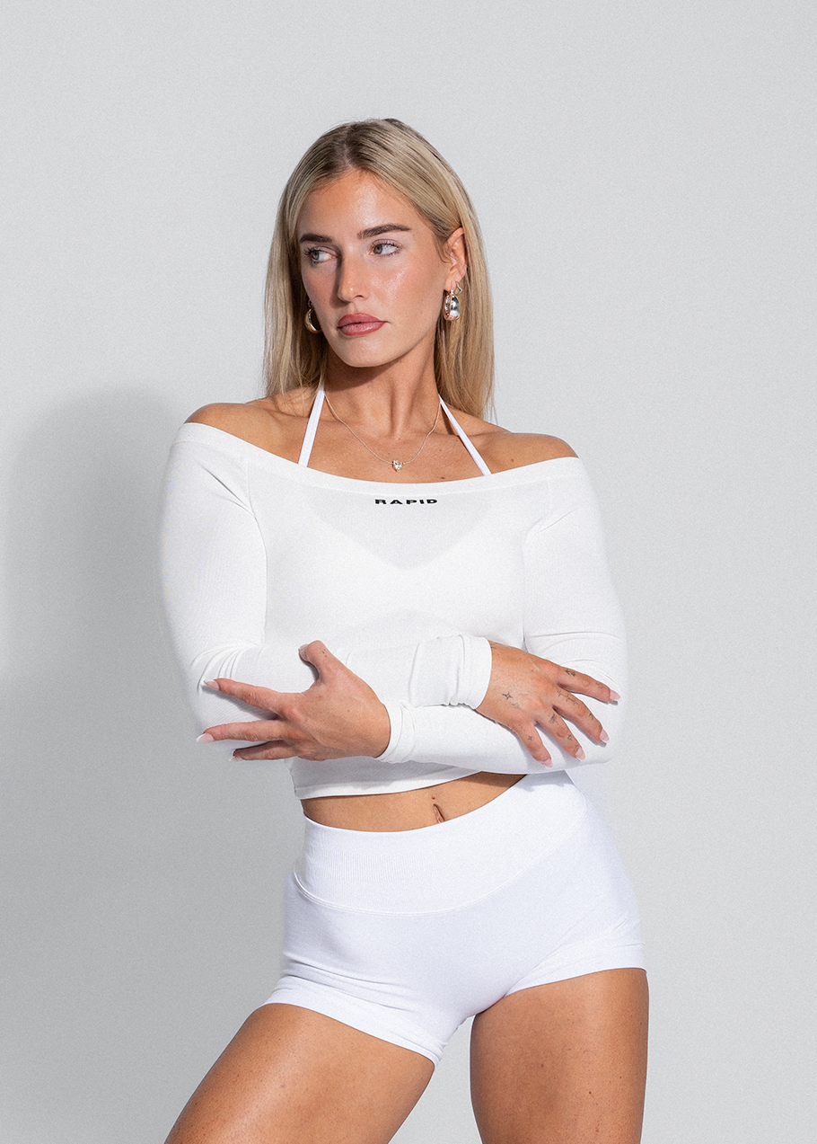 LUXE OFF SHOULDER LONG SLEEVE - WHITE