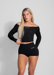 LUXE OFF SHOULDER LONG SLEEVE - BLACK
