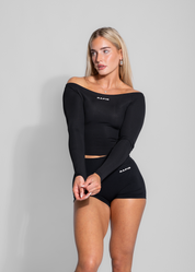 LUXE OFF SHOULDER LONG SLEEVE - BLACK