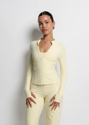 FLOW SILHOUETTE ZIP-UP JACKET - BUTTER YELLOW