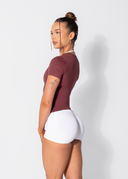 FORM FITTED TEE - BURGUNDY