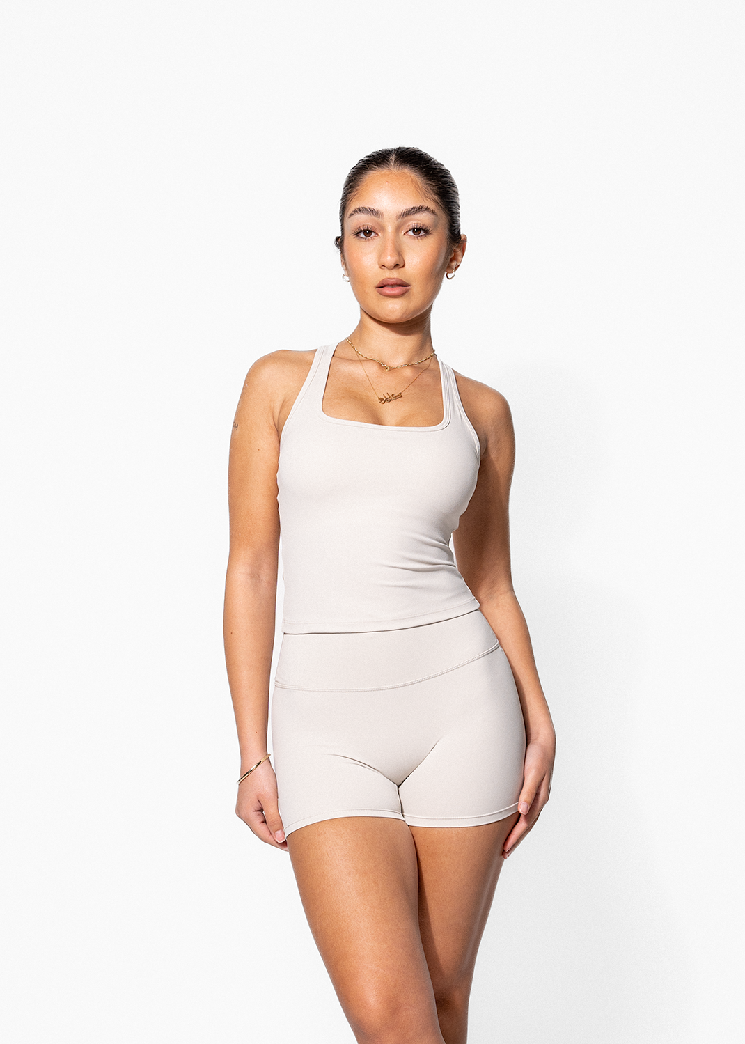 FAYE HIGH WAISTED SHORTS- CREAM