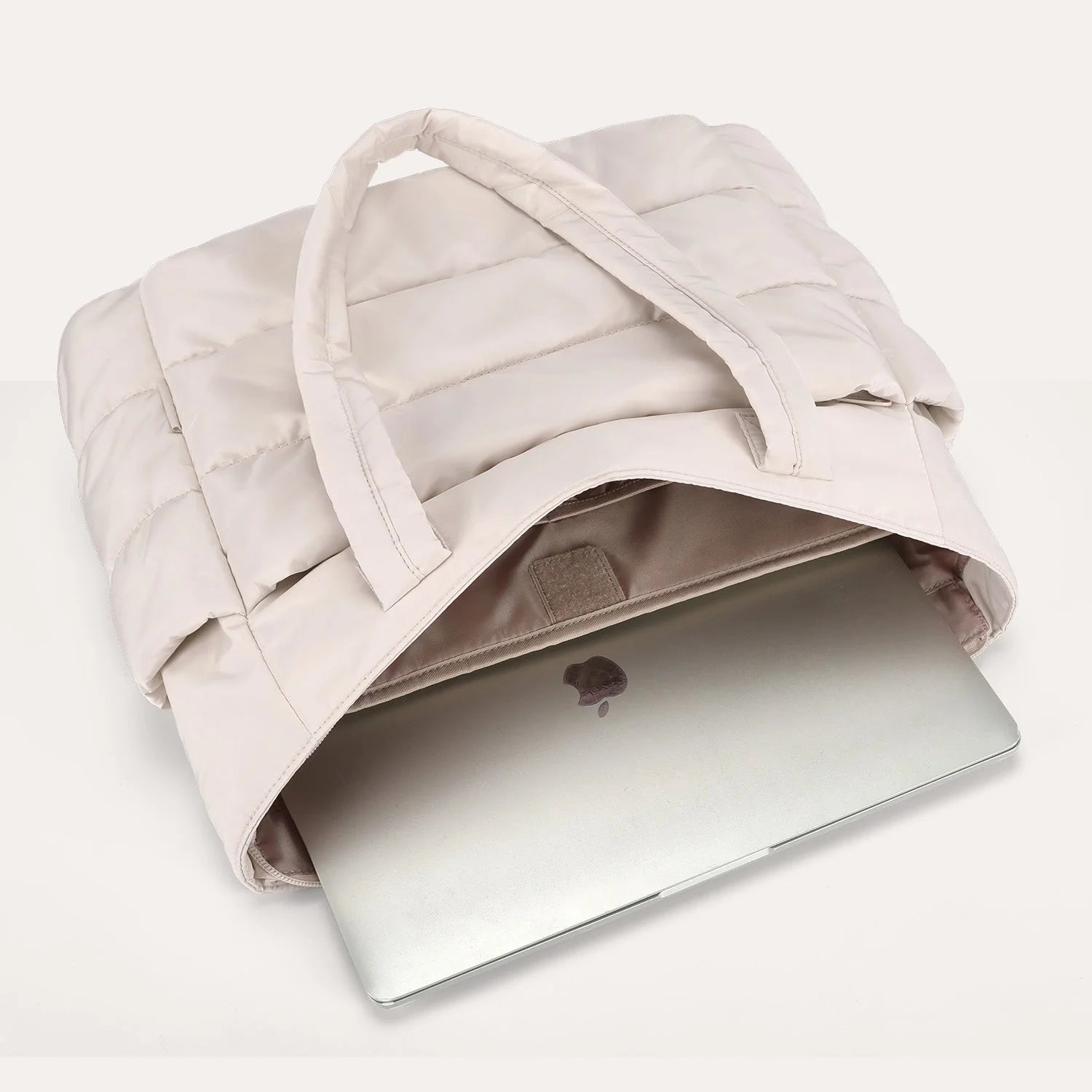 PADDED TOTE BAG - BEIGE