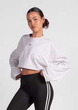 CROPPED SWEATER - GREY WHITE
