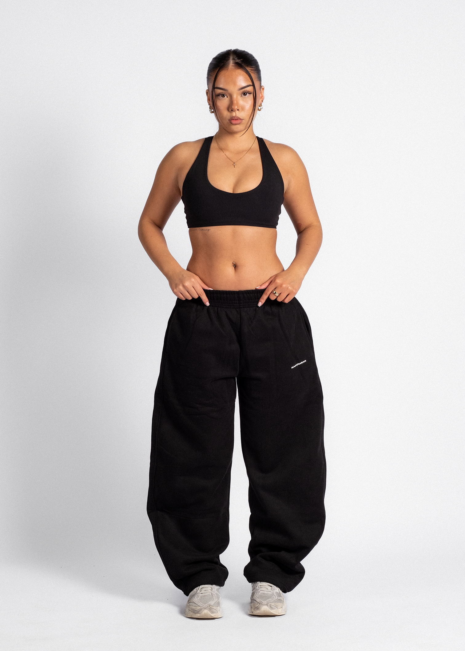 MOTION WIDE LEG SWEATPANTS - BLACK