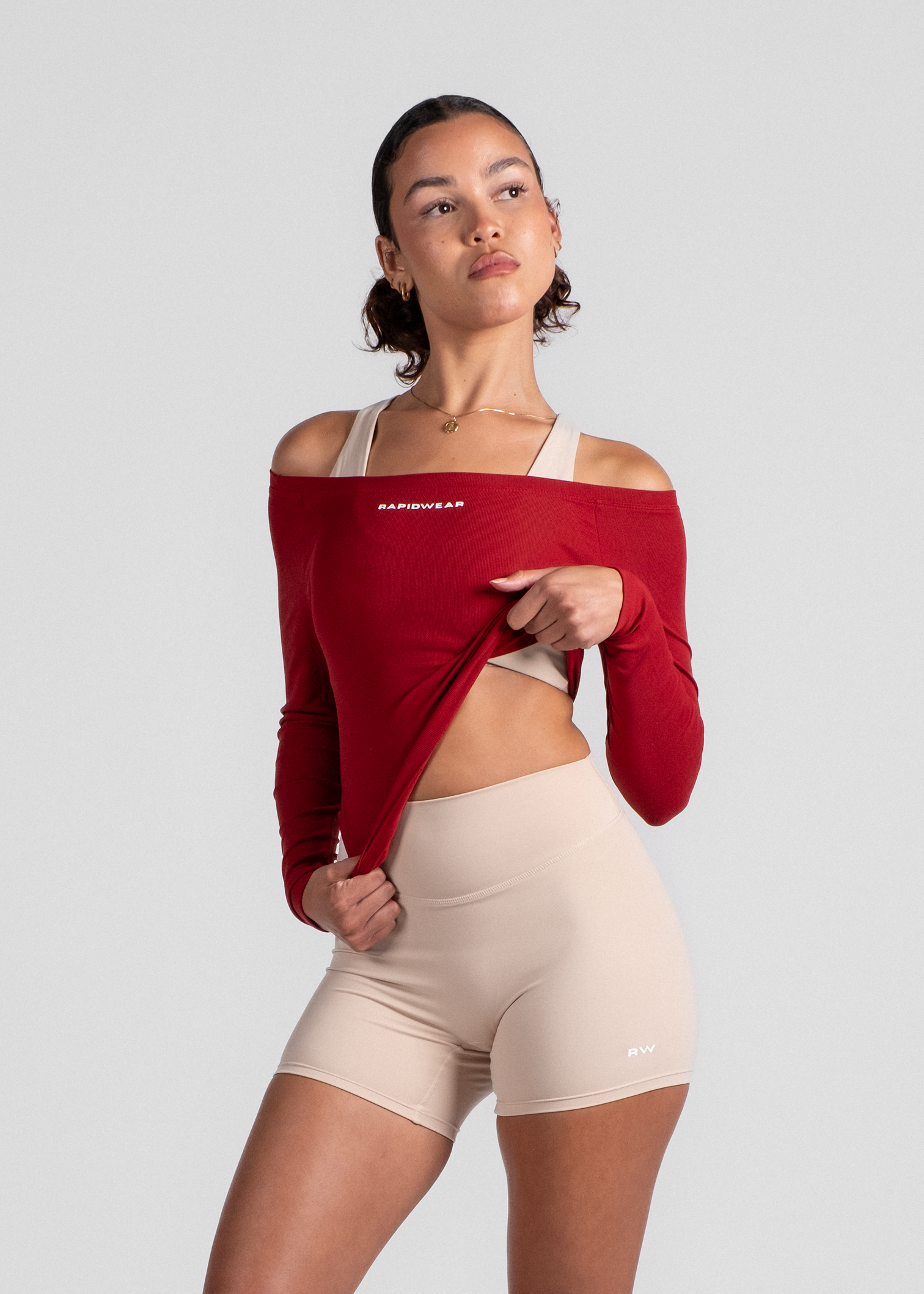 FORM OFF SHOULDER LONG SLEEVE - BURGUNDY