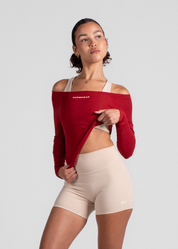 FORM OFF SHOULDER LONG SLEEVE - BURGUNDY