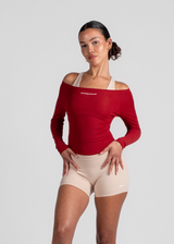FORM OFF SHOULDER LONG SLEEVE - BURGUNDY